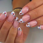 Handmade Press On Nails: Luxury, Almond Round Short, Hand Painted Custom, Gel