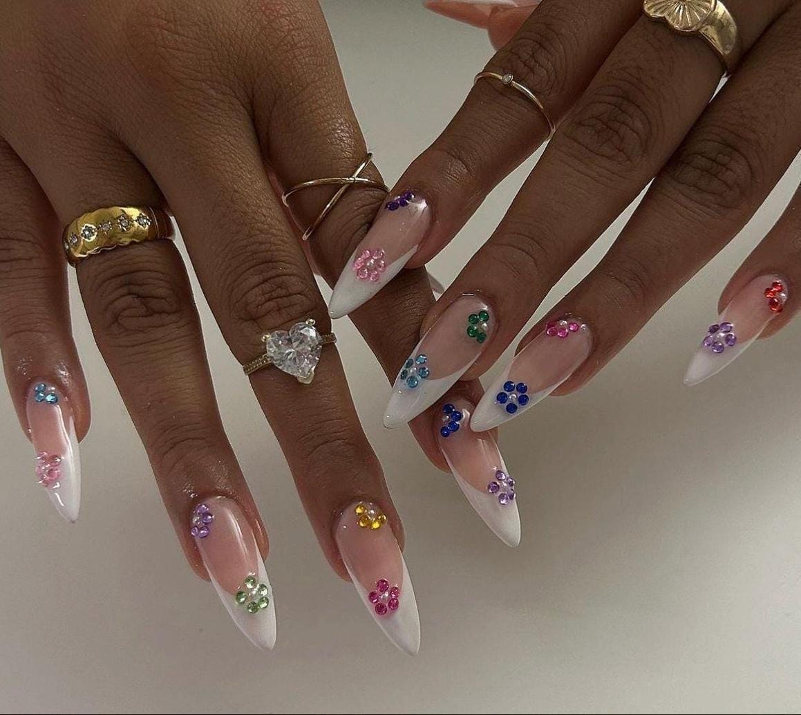 Handmade Press On Nails: Luxury, Almond Round Short, Hand Painted Custom, Gel