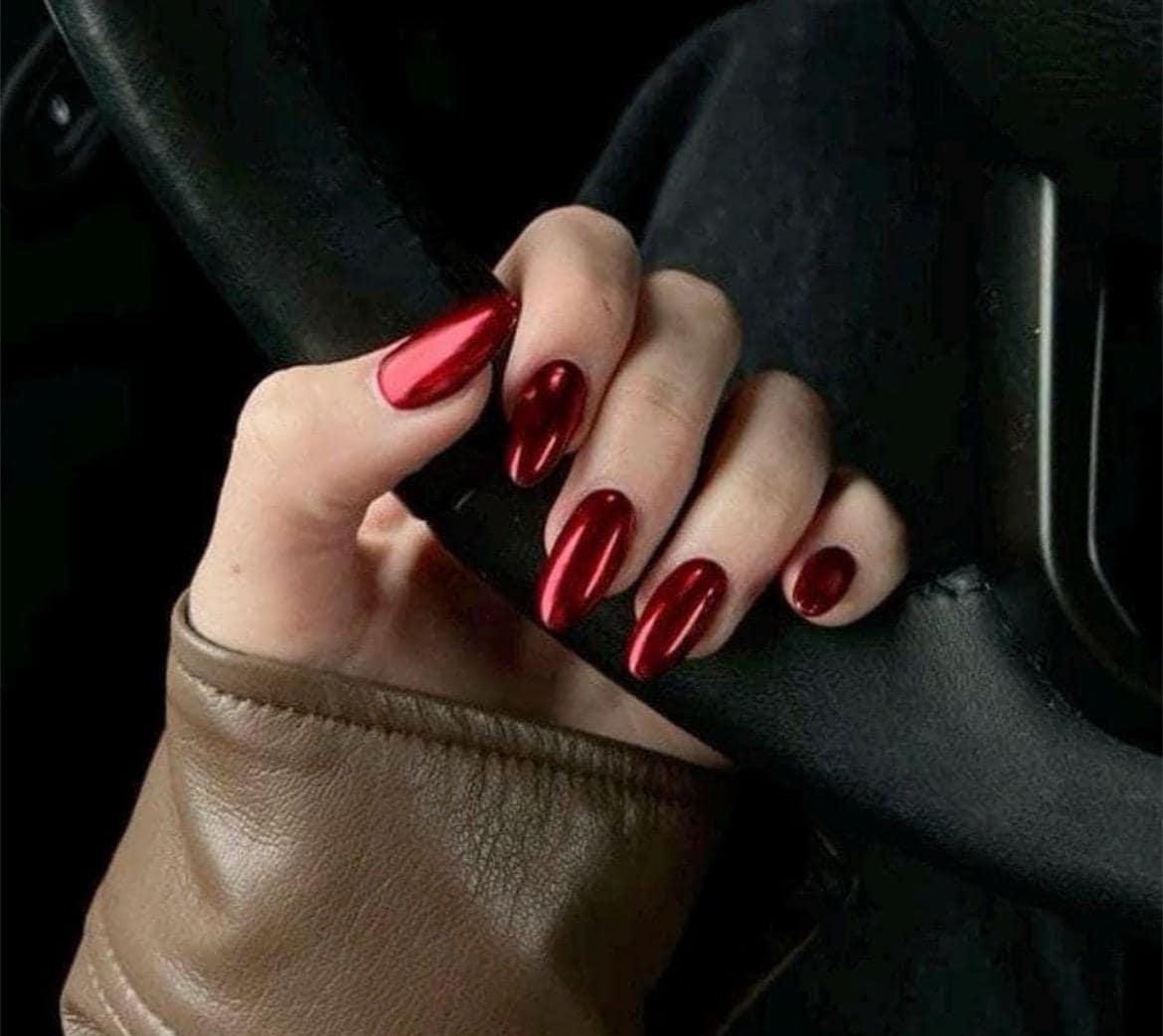 Handmade Press On Nails: Glue Ons, Gel, Almond Round Short, Xmas Winter Christmas