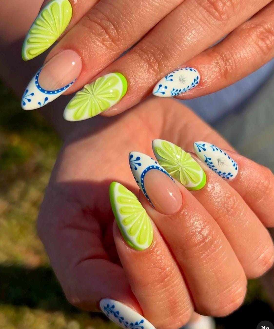 Handmade Press On Nails: Luxury, Almond Round Short, Hand Painted Custom, Gel