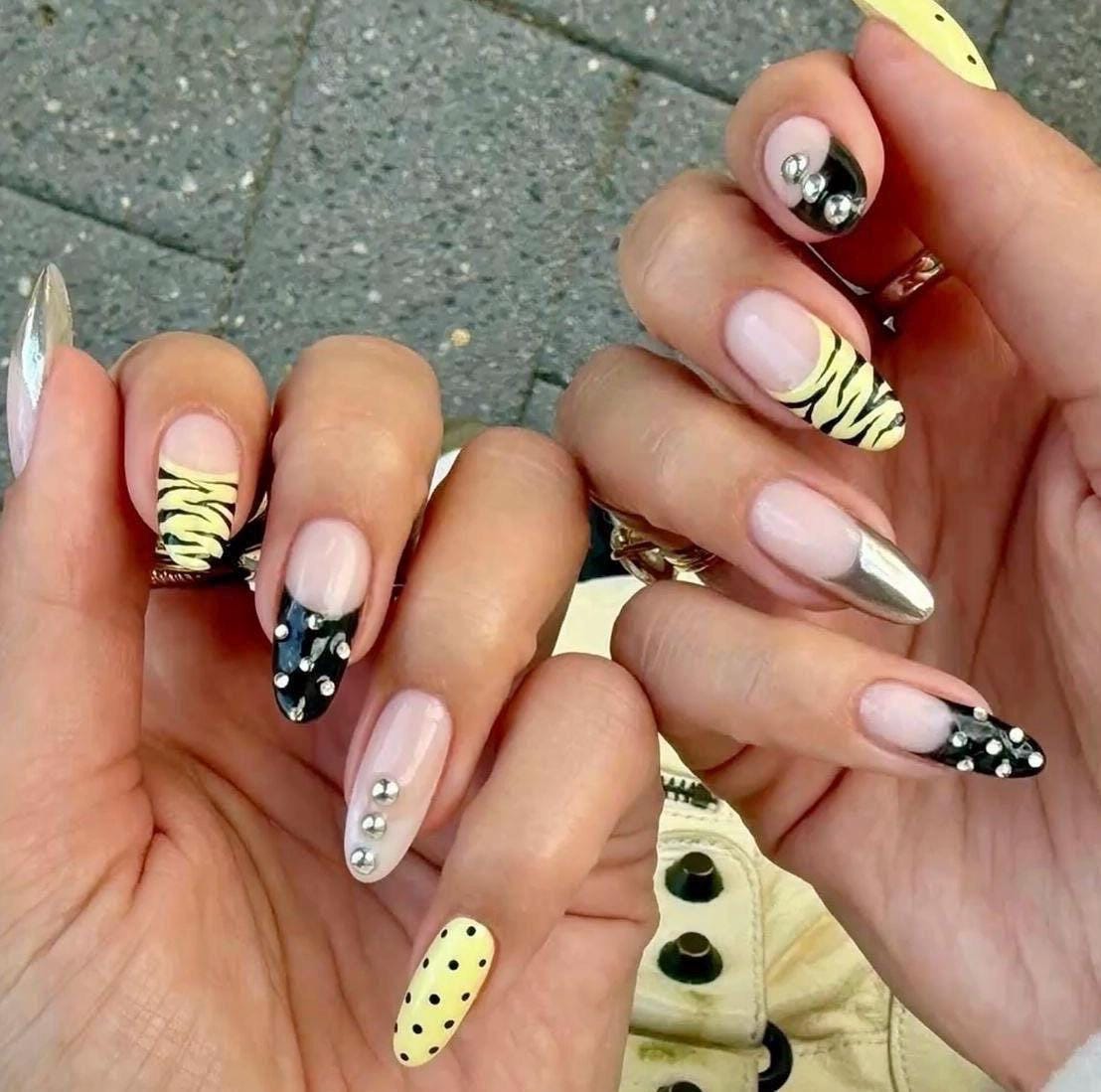 Handmade Press On Nails: Luxury, Almond Round Short, Hand Painted Custom, Gel