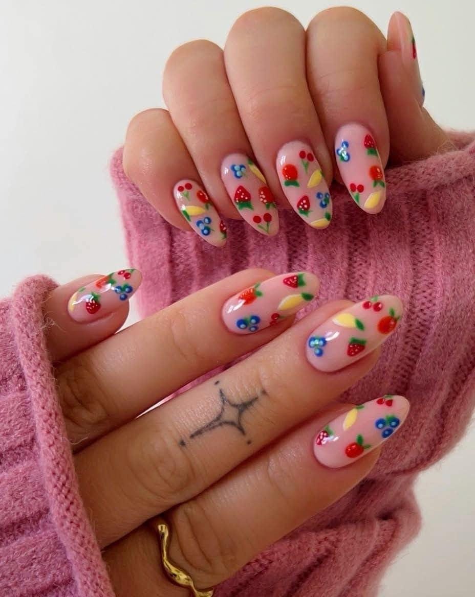 Handmade Press On Nails: Luxury, Almond Round Short, Hand Painted Custom, Gel