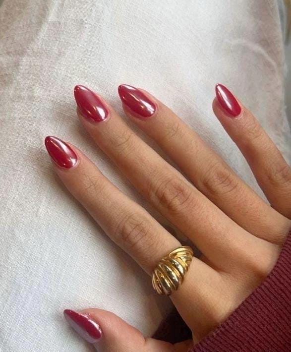 Handmade Press On Nails: Glue Ons, Gel, Almond Round Short, Xmas Winter Christmas