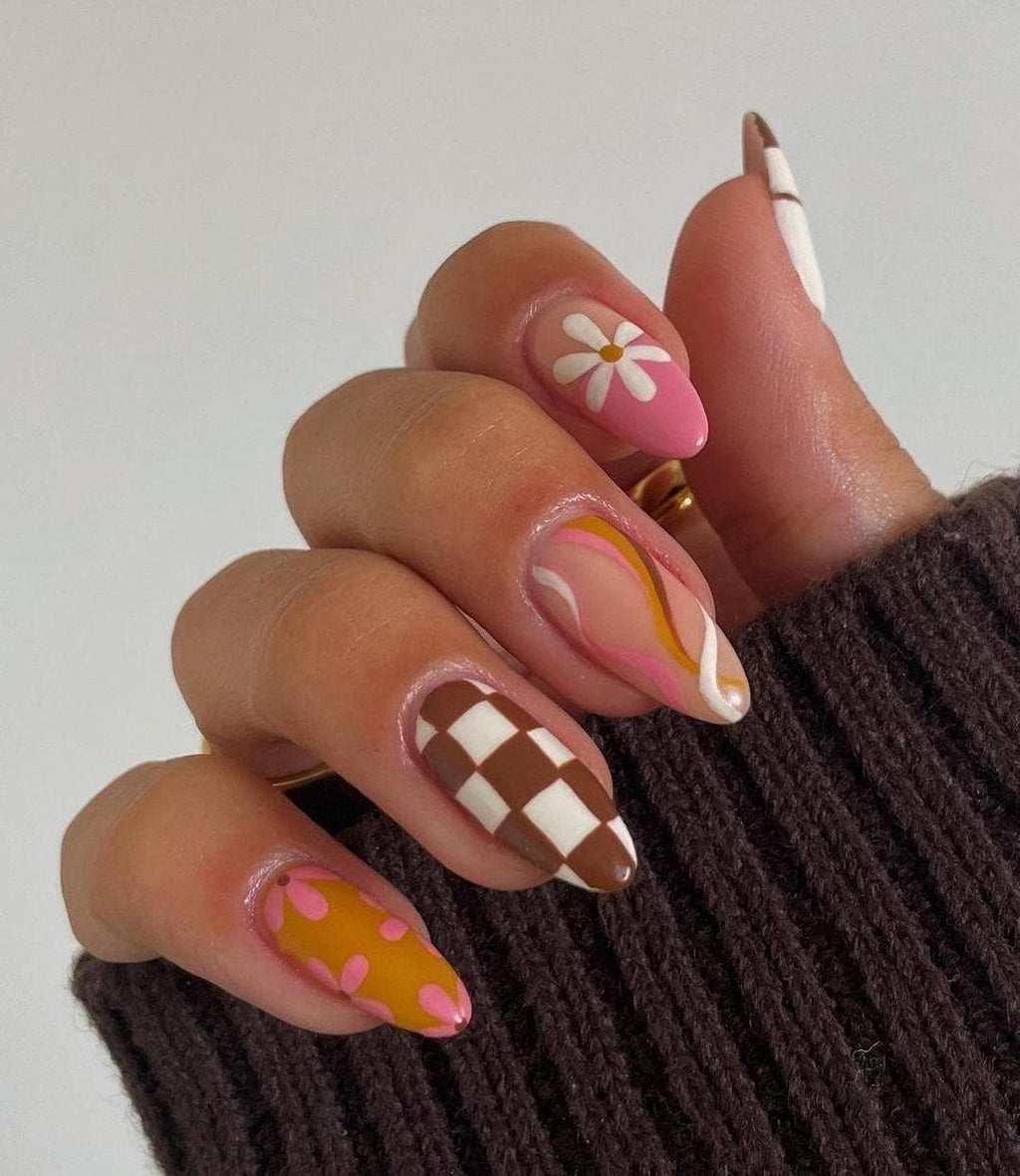 Handmade Press On Nails: Glue Ons, Almond Round Short, Hand Painted, Halloween Fall Dark