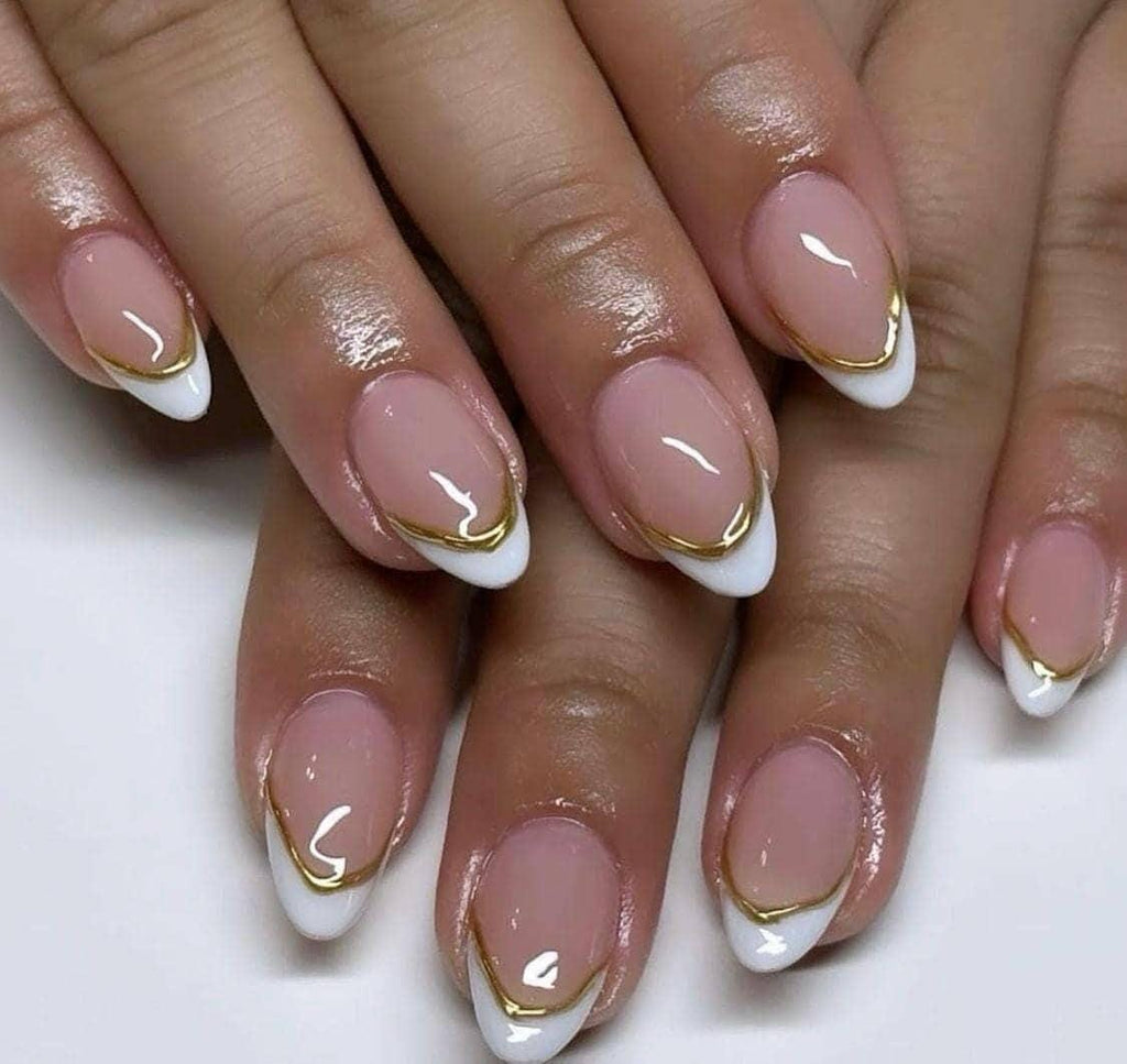 Handmade Press On Nails: Luxury, Almond Round Short, Hand Painted Custom, Gel