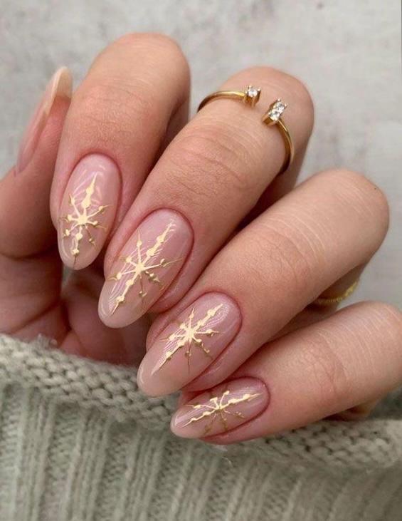 Handmade Press On Nails: Glue Ons, Gel, Almond Round Short, Xmas Winter Christmas