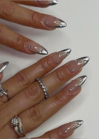 Handmade Press On Nails: Luxury, Almond Round Short, Hand Painted Custom, Gel