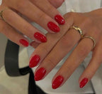 Handmade Press On Nails: Glue Ons, Gel, Almond Round Short, Xmas Winter Christmas