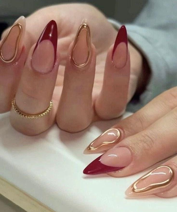 Handmade Press On Nails: Luxury, Almond Round Short, Hand Painted Custom, Gel