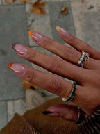 Handmade Press On Nails: Glue Ons, Almond Round Short, Hand Painted, Halloween Fall Dark