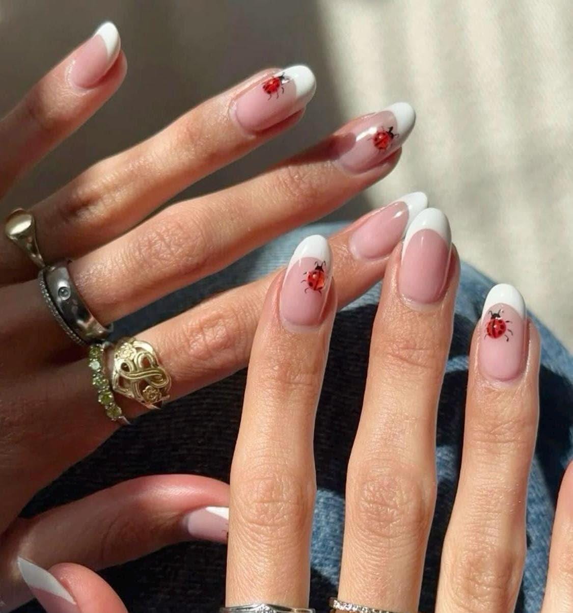 Handmade Press On Nails: Luxury, Almond Round Short, Hand Painted Custom, Gel