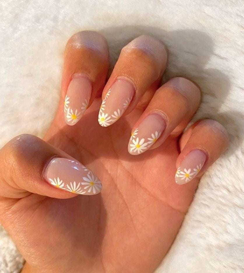 Handmade Press On Nails: Luxury, Almond Round Short, Hand Painted Custom, Gel