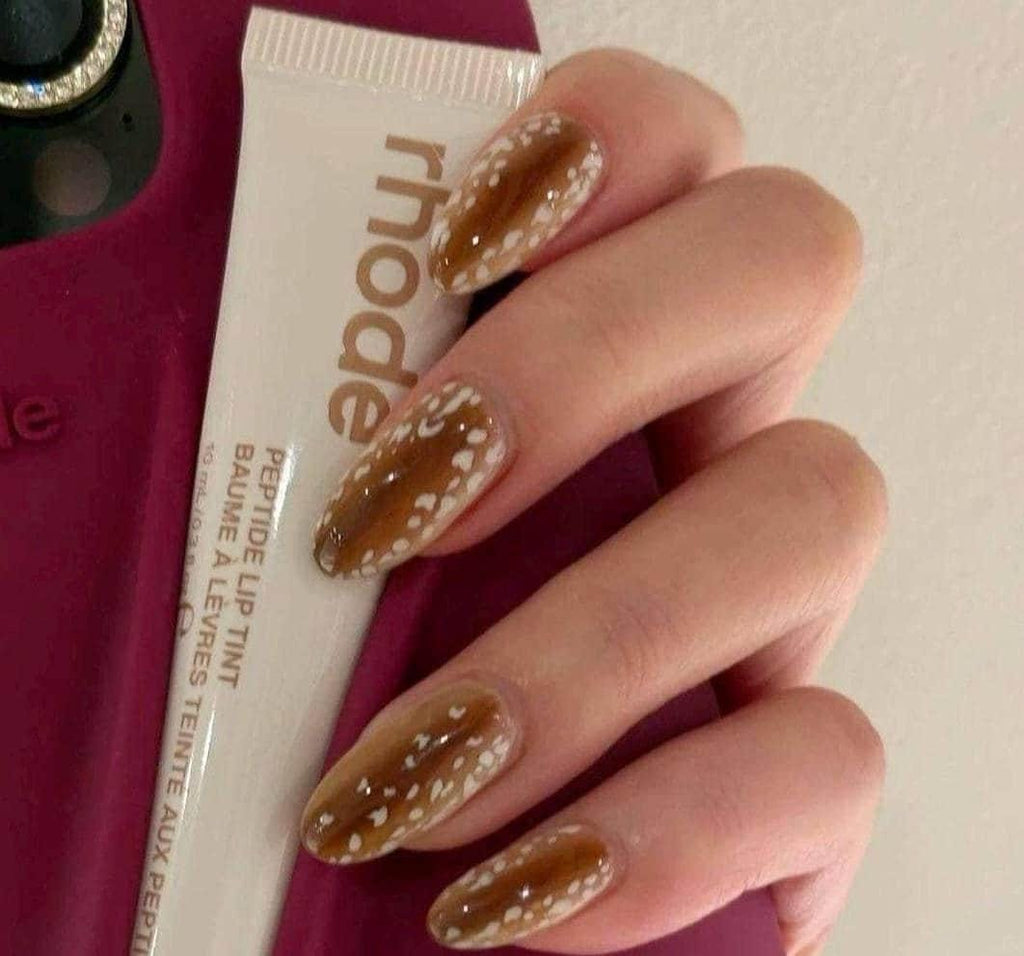 Handmade Press On Nails: Glue Ons, Almond Round Short, Hand Painted, Halloween Fall Dark