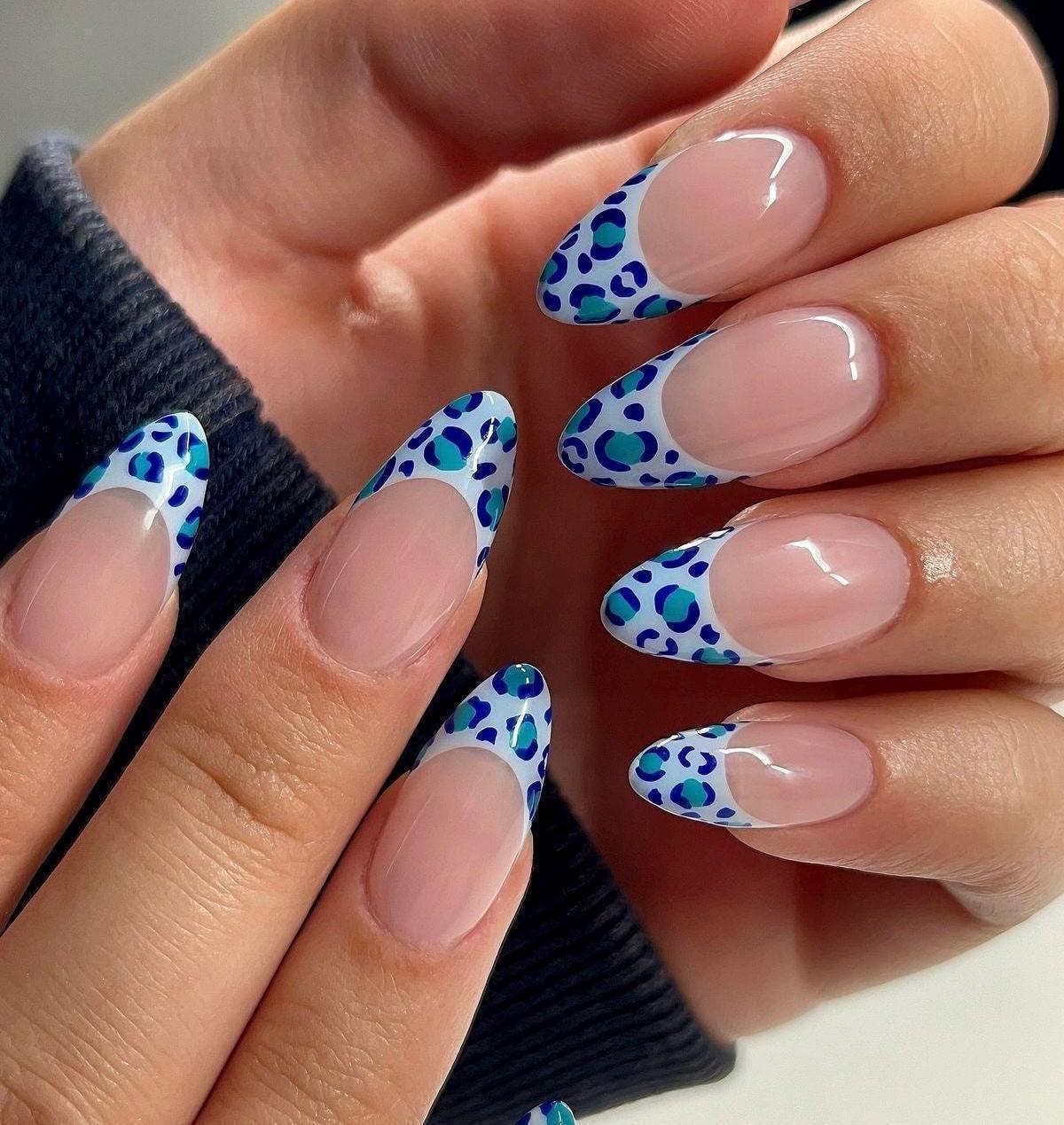 Handmade Press On Nails: Luxury, Almond Round Short, Hand Painted Custom, Gel