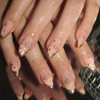 Handmade Press On Nails: Luxury, Almond Round Short, Hand Painted Custom, Gel