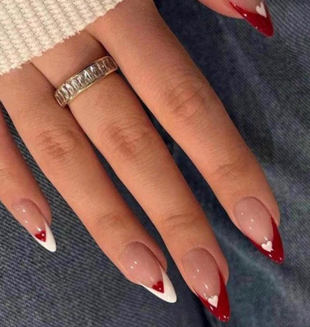 Handmade Press On Nails: Glue Ons, Gel, Almond Round Short, Xmas Winter Christmas