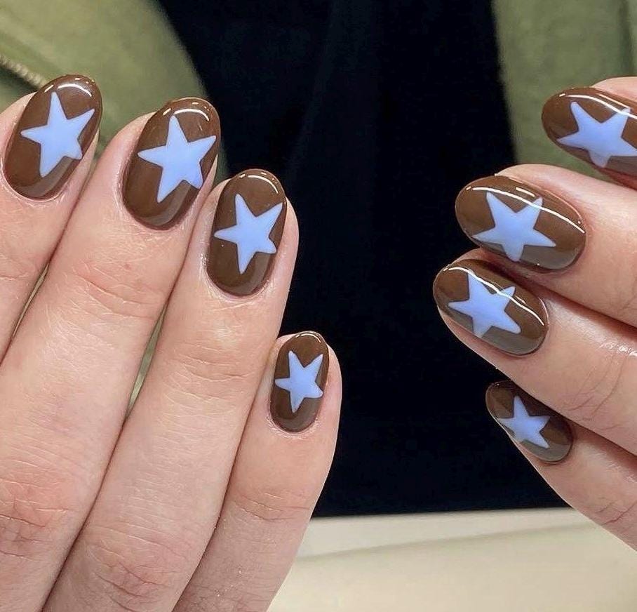 Handmade Press On Nails: Luxury, Almond Round Short, Hand Painted Custom, Gel