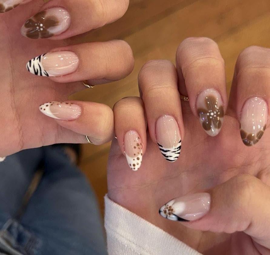 Handmade Press On Nails: Glue Ons, Almond Round Short, Hand Painted, Halloween Fall Dark