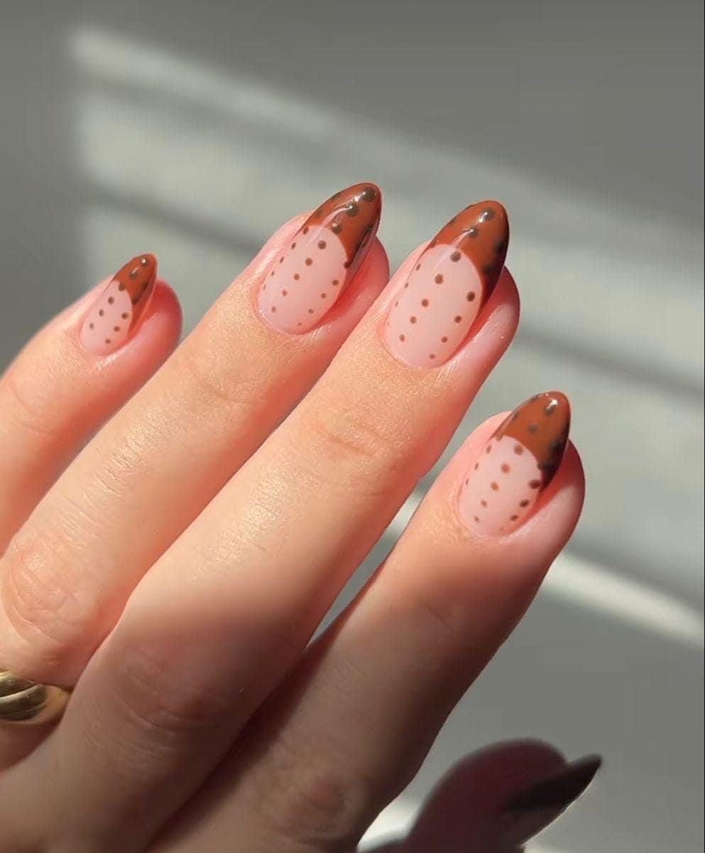 Handmade Press On Nails: Glue Ons, Almond Round Short, Hand Painted, Halloween Fall Dark