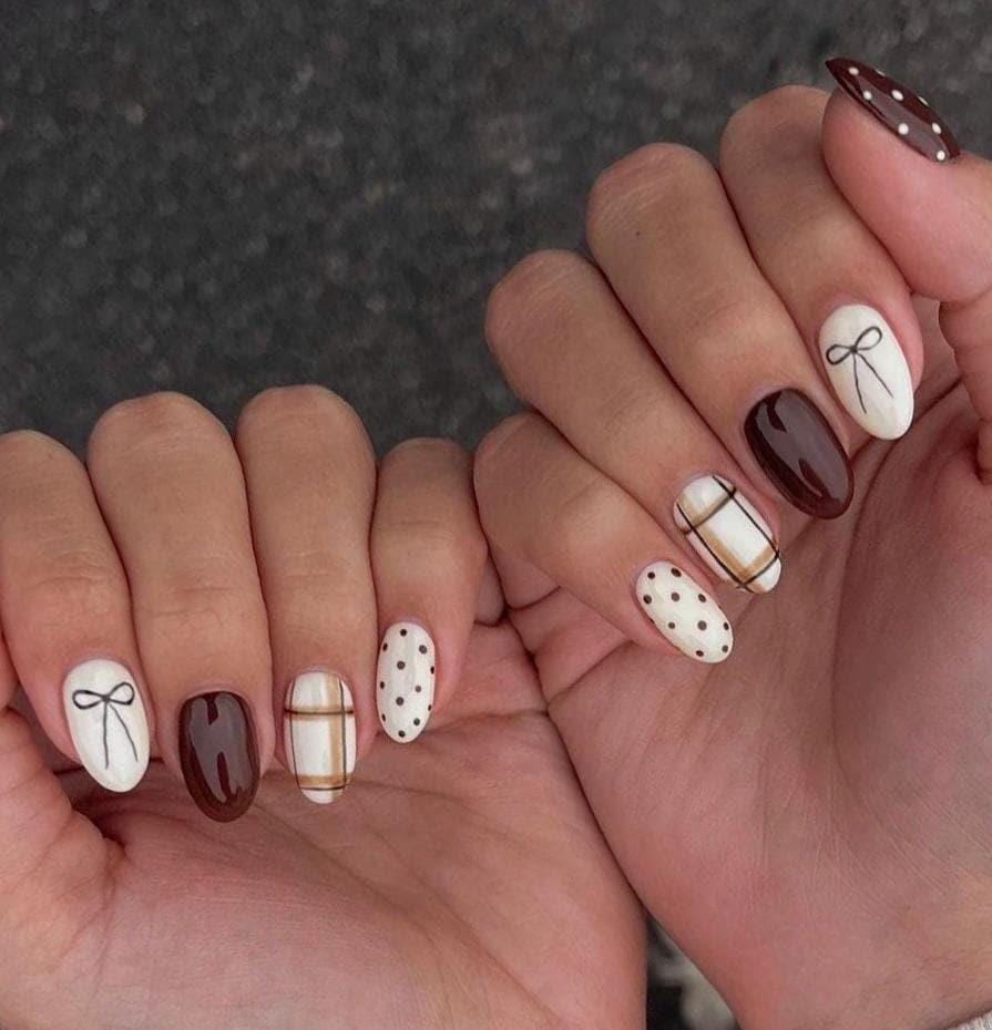 Handmade Press On Nails: Glue Ons, Almond Round Short, Hand Painted, Halloween Fall Dark