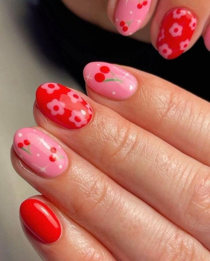 Handmade Press On Nails: Luxury, Almond Round Short, Hand Painted Custom, Gel