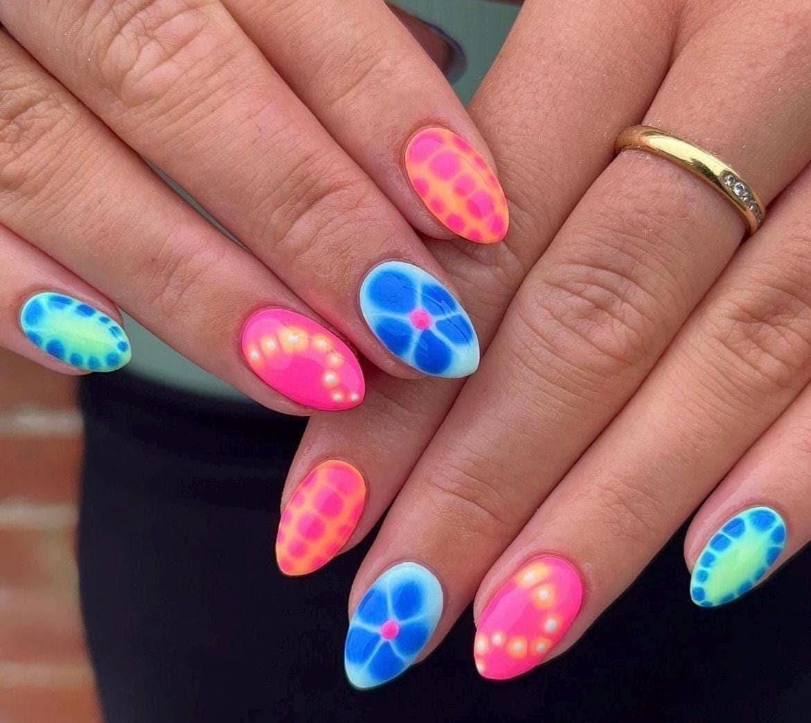 Handmade Press On Nails: Luxury, Almond Round Short, Hand Painted Custom, Gel