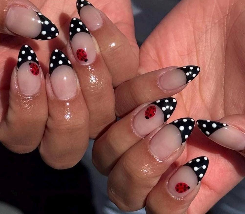 Handmade Press On Nails: Luxury, Almond Round Short, Hand Painted Custom, Gel