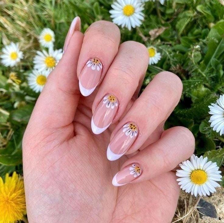 Handmade Press On Nails: Luxury, Almond Round Short, Hand Painted Custom, Gel