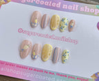 Handmade Press On Nails: Luxury, Almond Round Short, Hand Painted Custom, Gel