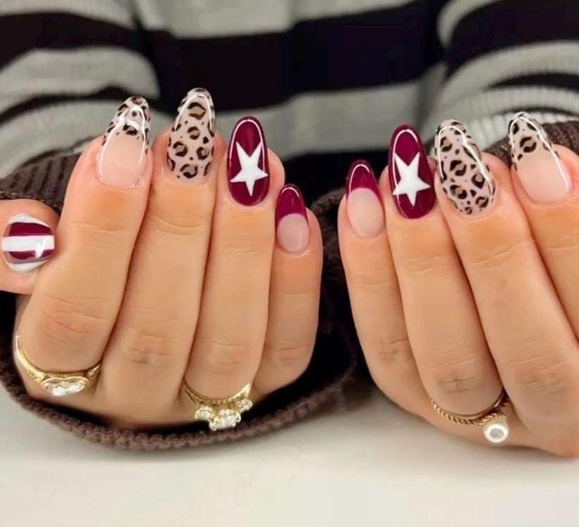 Handmade Press On Nails: Luxury, Almond Round Short, Hand Painted Custom, Gel