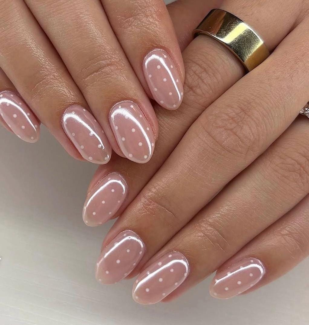 Handmade Press On Nails: Luxury, Almond Round Short, Hand Painted Custom, Gel