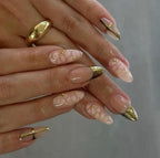 Handmade Press On Nails: Luxury, Almond Round Short, Hand Painted Custom, Gel