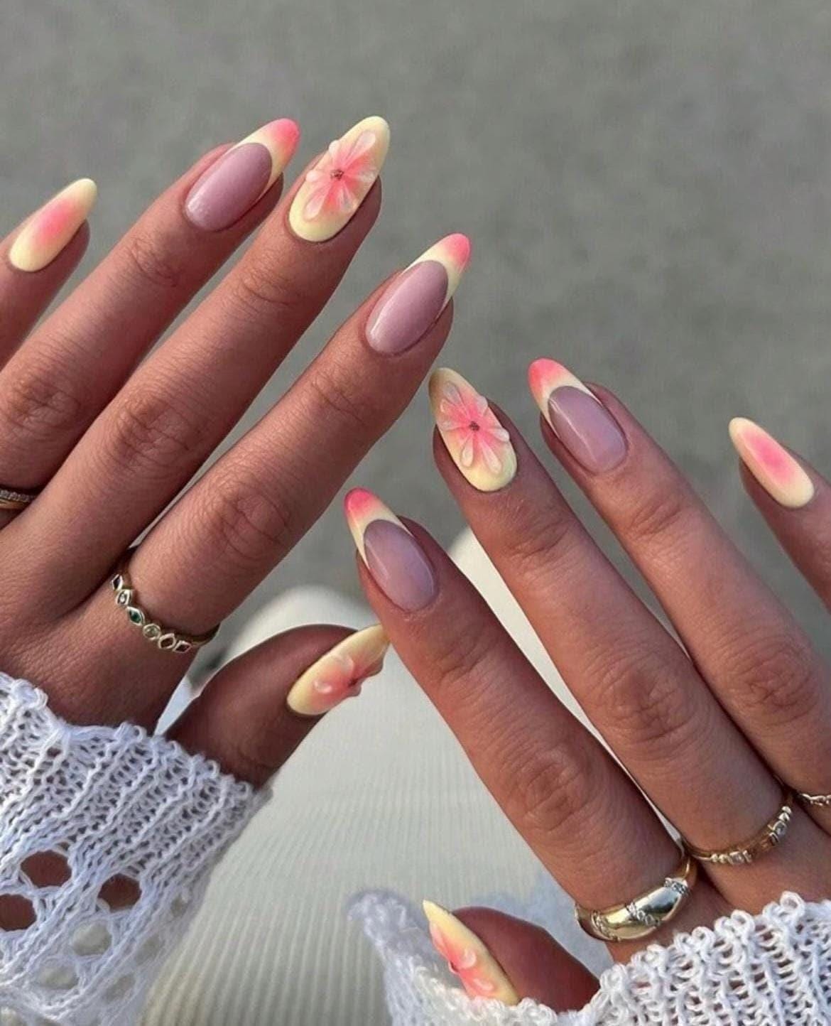 Handmade Press On Nails: Luxury, Almond Round Short, Hand Painted Custom, Gel