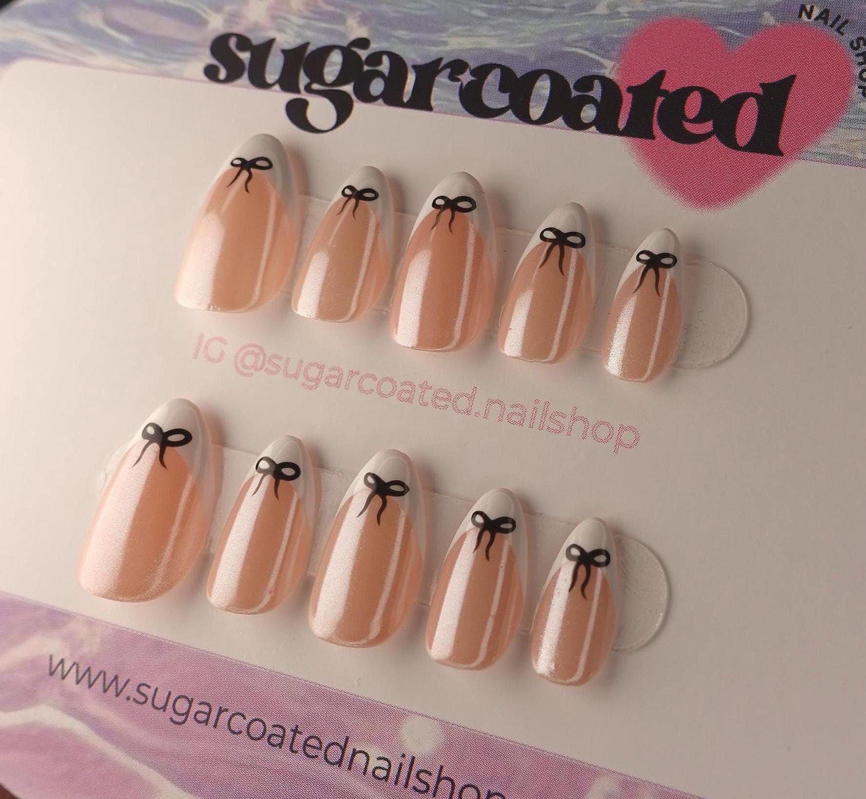 Handmade Press On Nails: Luxury, Almond Round Short, Hand Painted Custom, Gel