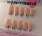Handmade Press On Nails: Luxury, Almond Round Short, Hand Painted Custom, Gel