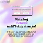 The image is a promotional graphic for a nail shop that offers shipping services with no extra fees when the parcel arrives. It includes a message asking whether the user would like to ship their order, and a description of the shipping process.