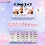 The image is a guide that provides information on how to determine the sizes of nails using a soft measuring ruler. It includes a diagram with the sizes of nails labeled and instructions on how to use the ruler to measure the width of the nails.