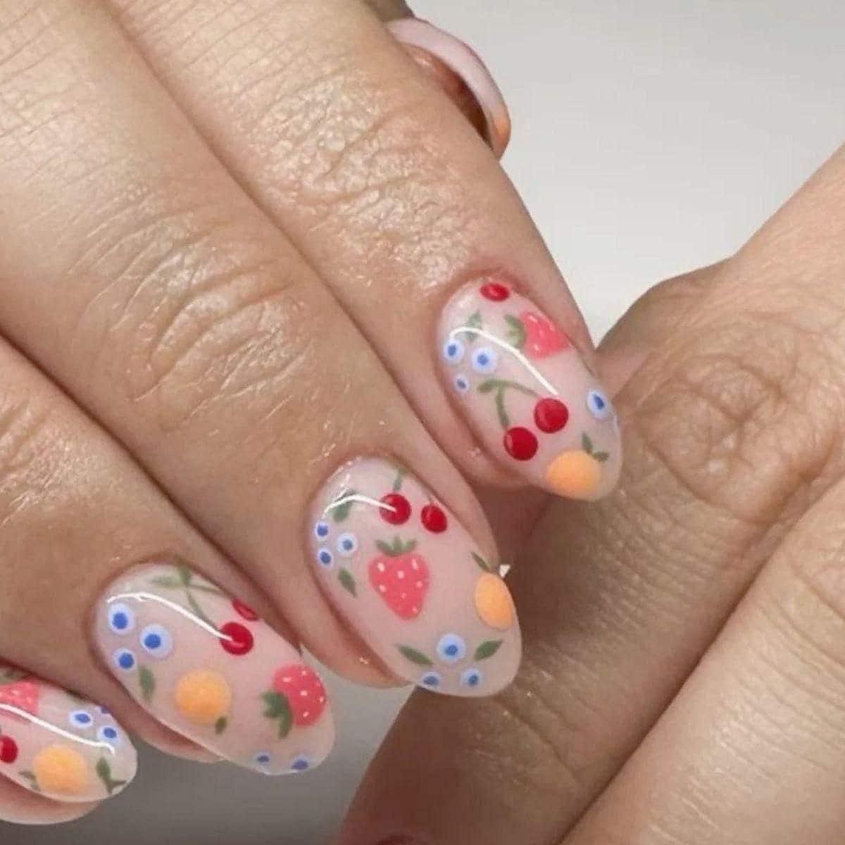 Handpainted Gel Press On Nails