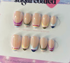 Handpainted Gel Press On Nails
