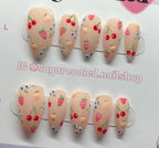 Handpainted Gel Press On Nails