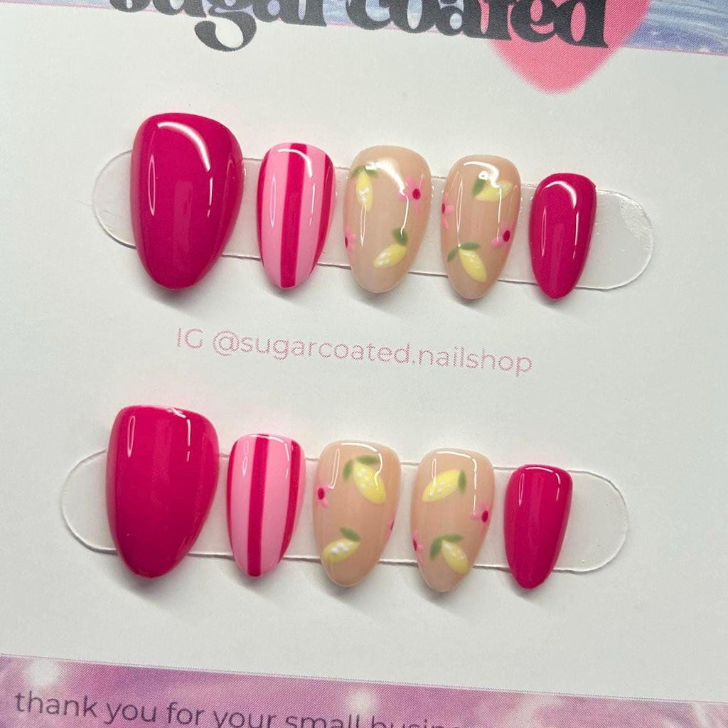 Handpainted Gel Press On Nails