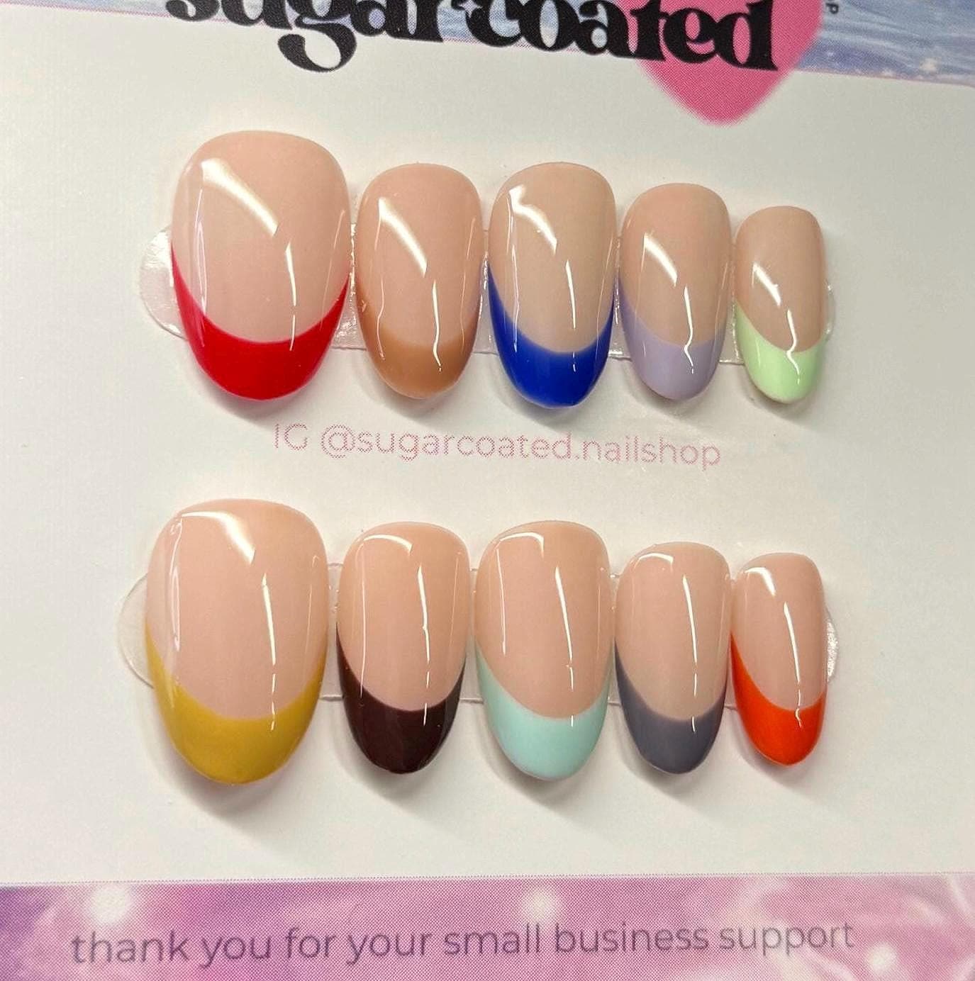 Handpainted Gel Press On Nails