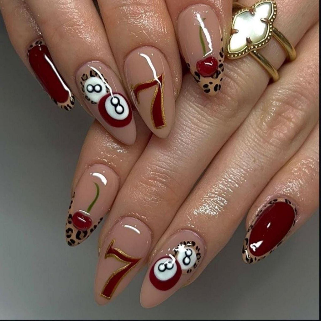 Handpainted Gel Press On Nails