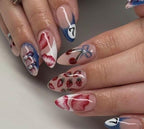 Handpainted Gel Press On Nails