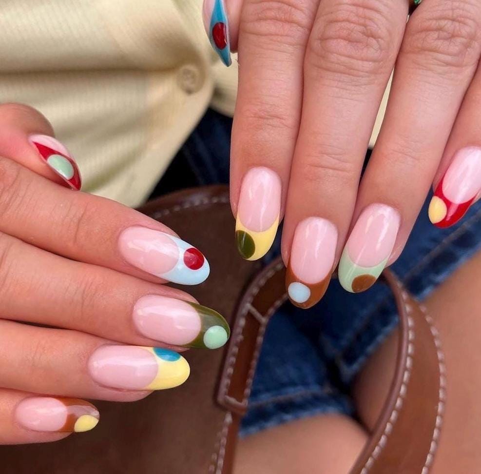 Hand-Painted Gel Press On Nails