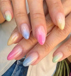 Handpainted Gel French Tip Press On Nails