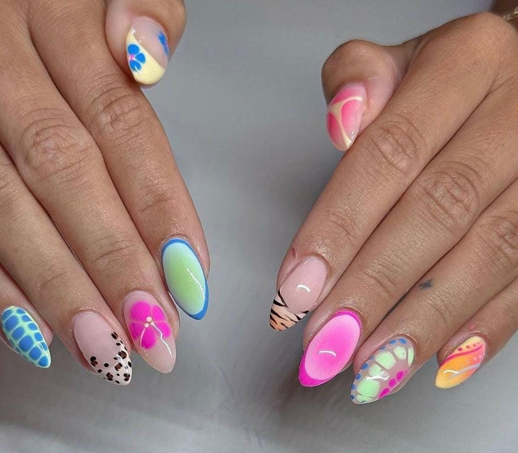 Hand-Painted Gel Press On Nails