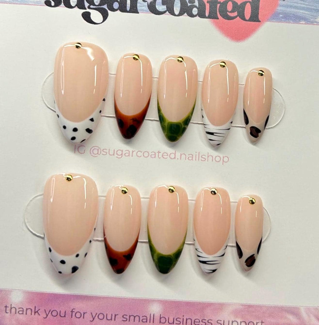 Handpainted Gel Press On Nails