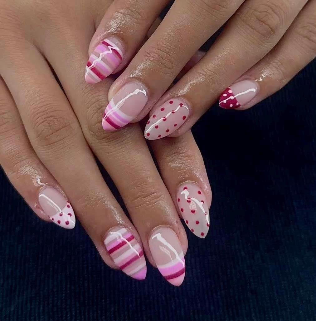 Handpainted Gel Press On Nails