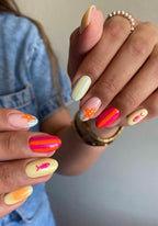 Hand-Painted Gel Press On Nails